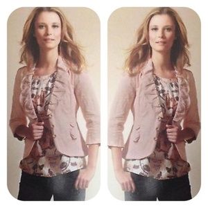CAbi Blush Pink Petal Ruffle Blazer Jacket